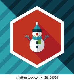 snowman flat icon with long shadow,eps10