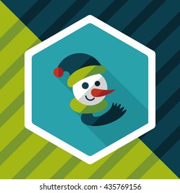 snowman flat icon with long shadow,eps10