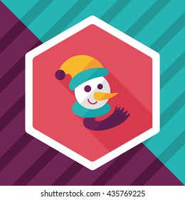 snowman flat icon with long shadow,eps10