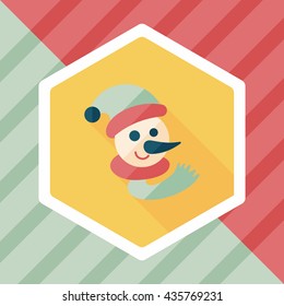 snowman flat icon with long shadow,eps10