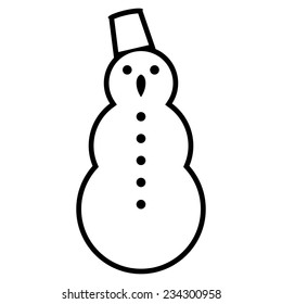 Snowman flat icon with shadow