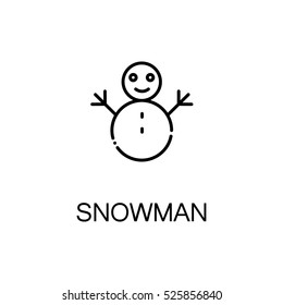 Snowman flat icon. Single high quality outline symbol of winter for web design or mobile app. Thin line signs of snowman for design logo, visit card, etc. Outline pictogram of snowman