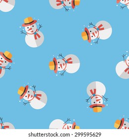 snowman flat icon,eps10 seamless pattern background