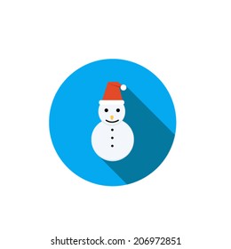 snowman ,flat style with long shadows