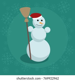 Snowman flat vector illustration