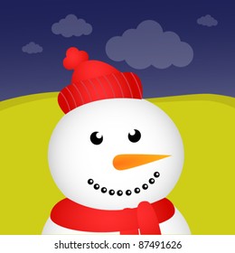 Snowman in the forest
