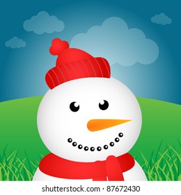 Snowman in the forest