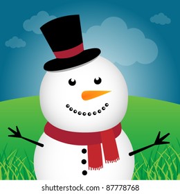 Snowman in the forest
