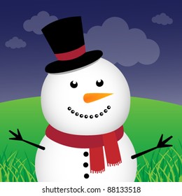 Snowman in the forest