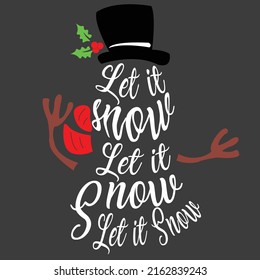 SNOWMAN FORMED OF WORDS ON DARK GRAY BACKGROUND
