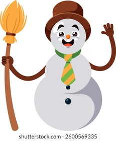 Snowman funny Christmas character vector illustration