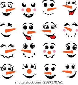 Snowman Funny Faces Set Bundle
