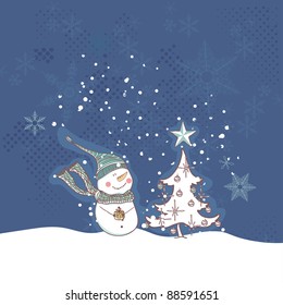 snowman with gift box