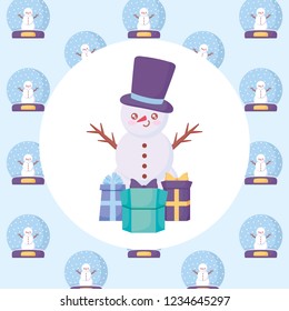 snowman and gift boxes design
