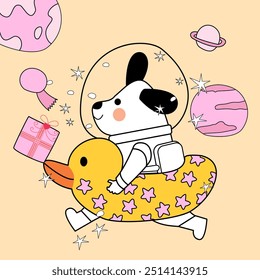 snowman with a gift, set of animals, Set of Christmas element, 2025, happy Christmas, draw vector cute dog in garden for Christmas 