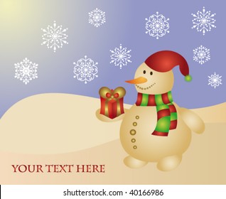 Snowman with gift for you