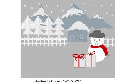 The Snowman and gifts.