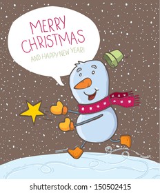 Snowman with gifts 
