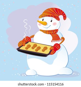 Snowman And Gingerbread Cookies.