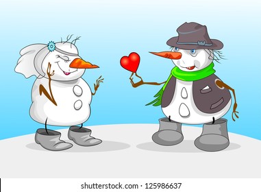 SNOWMAN AND GIRL