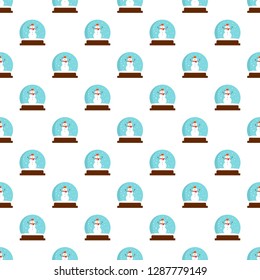 Snowman glass ball pattern seamless vector repeat for any web design