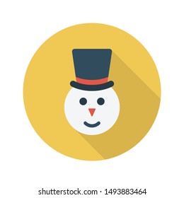 snowman glyph flat vector icon