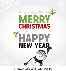 Snowman Greeting message holding