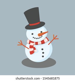 Snowman hand drawn cartoon vector for Christmas