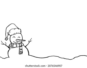 Snowman hand drawn isolated  on png or transparent  background. Graphic resources for Christmas, New Year, Birthdays and luxury card. Vector illustration 
