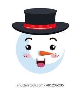 snowman happy face cartoon 