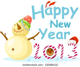 Snowman happy new year vector