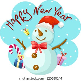 Snowman happy new year vector