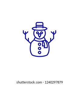 snowman with hat and charcoal vector icon