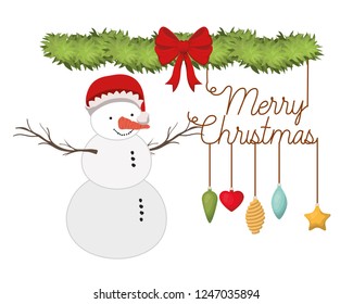 snowman with hat and garland icon