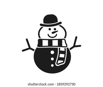 snowman in hat icon. simple Christmas and New Year design element. winter symbol