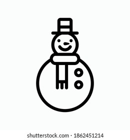 Snowman with hat line icon, Outline vector  illustration. Isolated on white background. 64*64 pixel perfect,eps 10