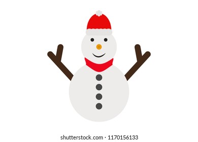 Snowman with hat and scarf.