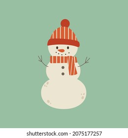 Schneemann mit Hut und Schal