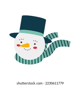 Hombre de nieve con sombrero y bufanda.