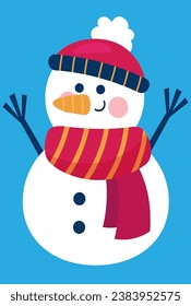 snowman in a hat and scarf