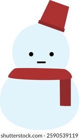Snowman with hat and scarf