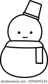 Snowman with hat and scarf