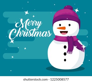 snowman with hat and scarf to celebrate christmas