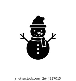 Snowman with Hat and Scarf for Cozy Winter Holiday Scene