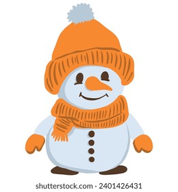 snowman with hat and scarf  ,good for graphic design resources.