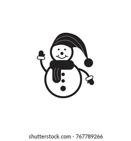 snowman with hat and scarf icon. Christmas or New Year element. Premium quality graphic design. Signs, outline symbols collection, simple icon for websites, web design, mobile app on white background