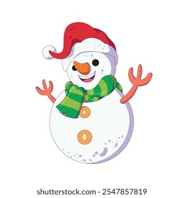 a snowman with a hat and scarf on it