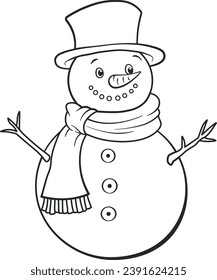 muñeco de nieve con sombrero y bufanda sin fondo