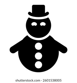 Snowman with a hat, solid icon