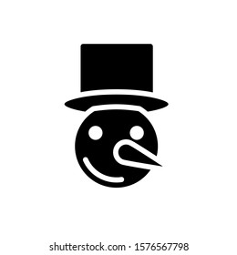 Snowman with hat vector icon isolated on white background from winter collection. Vector illustration. EPS10